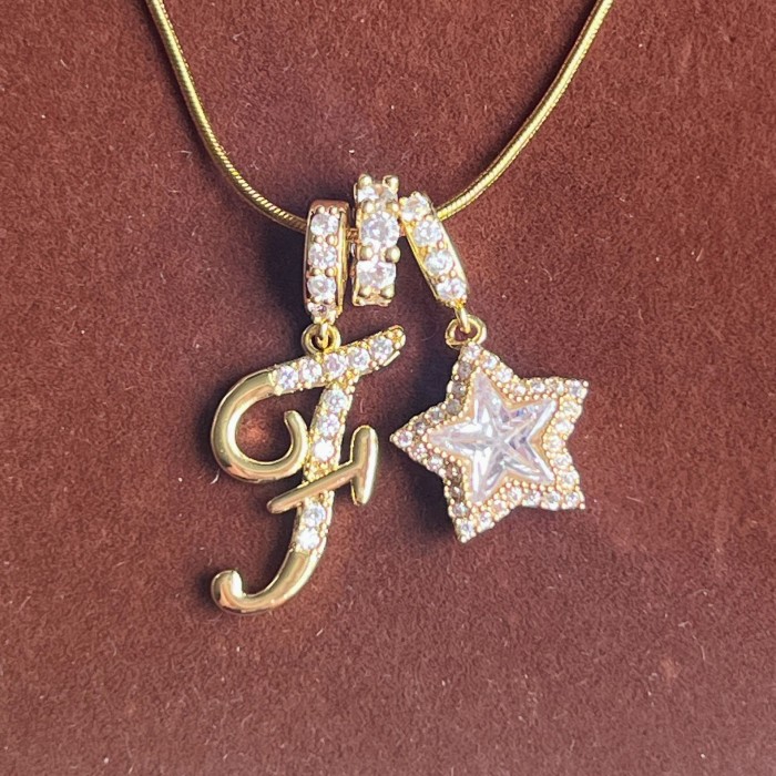 Dopamine Star Girl Independent Station TK Hot-Selling 26 Letter Necklace Stainless Steel Chain 22k
