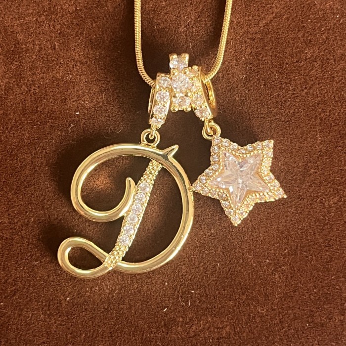 Dopamine Star Girl Independent Station TK Hot-Selling 26 Letter Necklace Stainless Steel Chain 22k