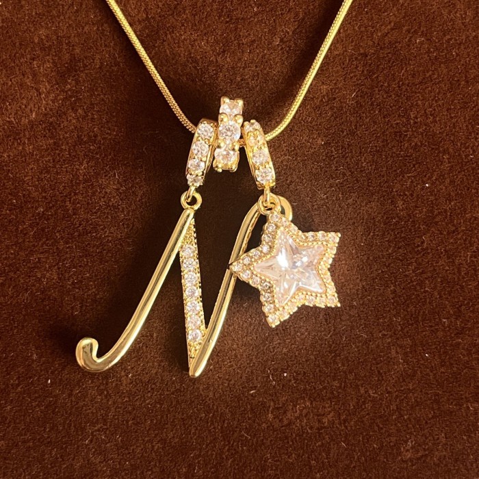 Dopamine Star Girl Independent Station TK Hot-Selling 26 Letter Necklace Stainless Steel Chain 22k