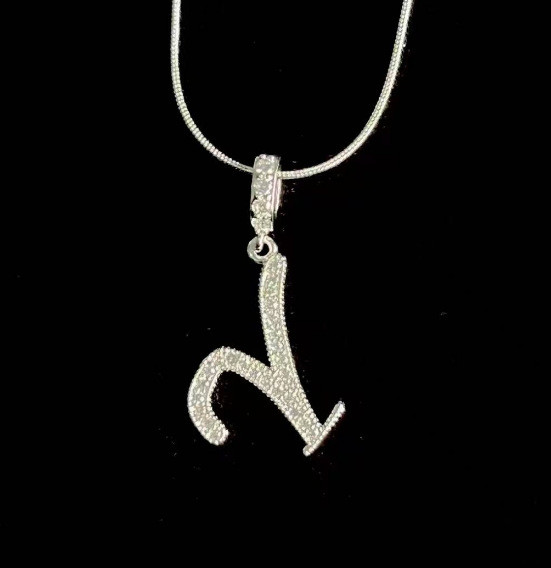 Temu Cross-Border Hot-Selling Full Diamond Stainless Steel High Color Retention 26 Letter Necklace Universal Chain