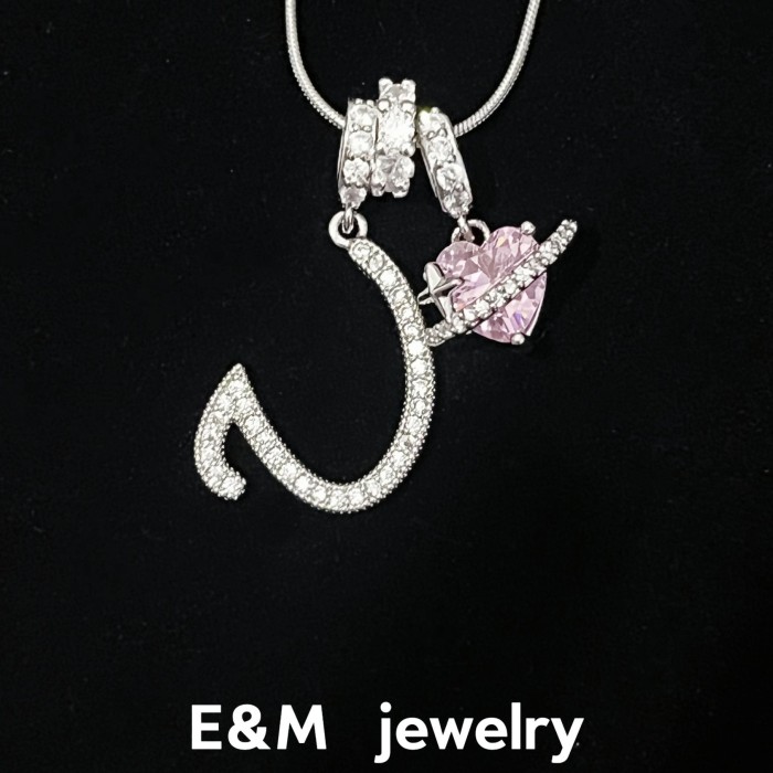 Hot Item Dopamine Letter Necklace Stainless Steel Chain Real Platinum Plating Sweet Style Letter Necklace