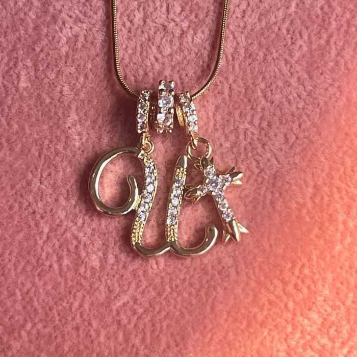 Dopamine Girl Independent Station TK Hot Item 26 Letter Necklace Stainless Steel Chain 22k Real Gold Plated