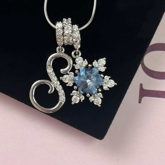 Cross-Border Hot Item Wish-Heart Zircon English Letter Necklace Series Ins Best Friend Gift