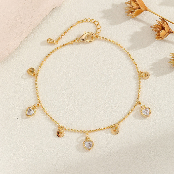 Simple Fashion Multiple Small Accessories Inlaid Diamond Anklet Personalized Round Zircon Hand Jewelry Simple Flower Design