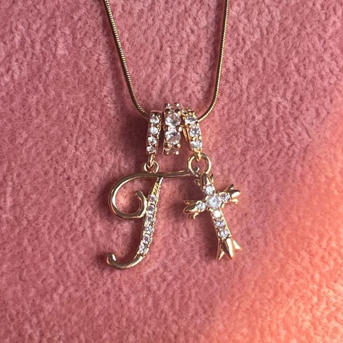 Dopamine Girl Independent Station TK Hot Item 26 Letter Necklace Stainless Steel Chain 22k Real Gold Plated