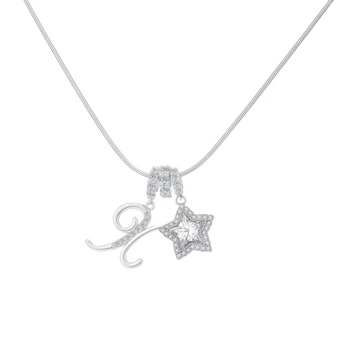 Dopamine Star Girl Independent Station TK Hot-Selling 26 Letter Necklace Stainless Steel Chain 22k