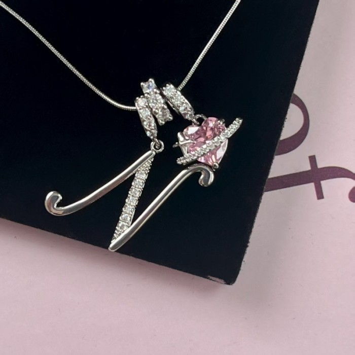 TK Hot-Selling Dopamine Girl 26 Letter Necklace Stainless Steel Chain 22K Real Gold Plated