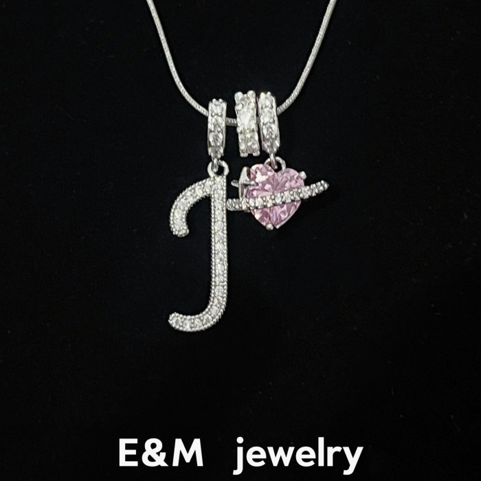 Hot Item Dopamine Letter Necklace Stainless Steel Chain Real Platinum Plating Sweet Style Letter Necklace