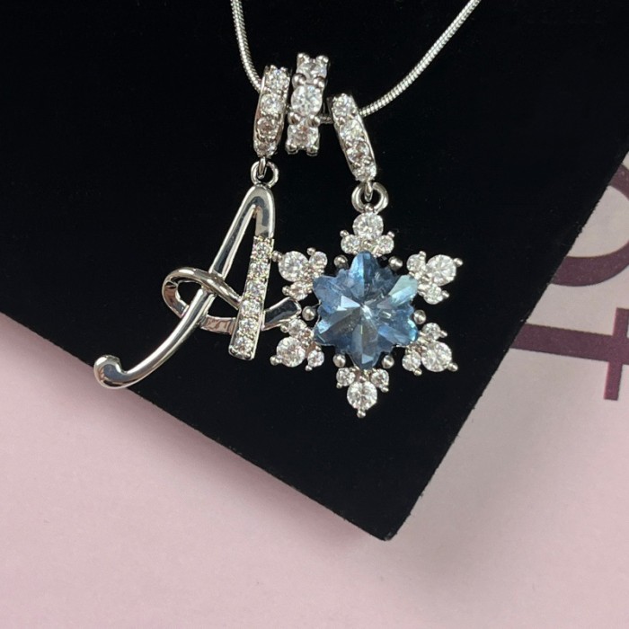 Cross-Border Hot Item Wish-Heart Zircon English Letter Necklace Series Ins Best Friend Gift