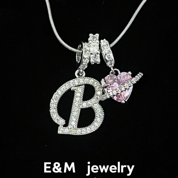 Hot Item Dopamine Letter Necklace Stainless Steel Chain Real Platinum Plating Sweet Style Letter Necklace