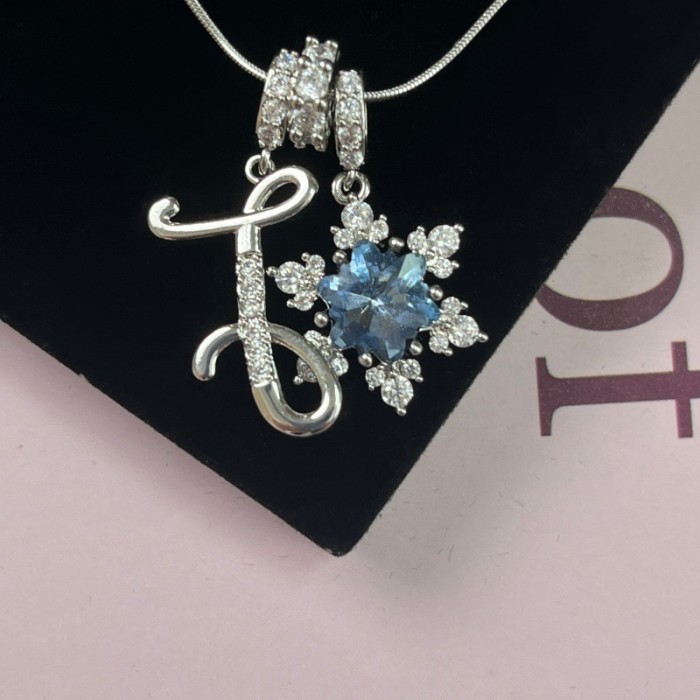Cross-Border Hot Item Wish-Heart Zircon English Letter Necklace Series Ins Best Friend Gift