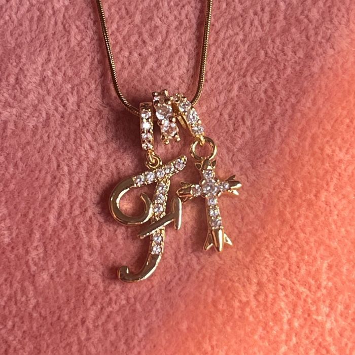 Dopamine Girl Independent Station TK Hot Item 26 Letter Necklace Stainless Steel Chain 22k Real Gold Plated