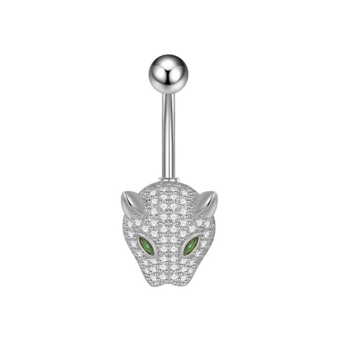 Cross-Border E-commerce New Stainless Steel Zircon Belly Button Ring Belly Button Stud Butterfly Pearl Chain Belly Button Ring Online Wholesale