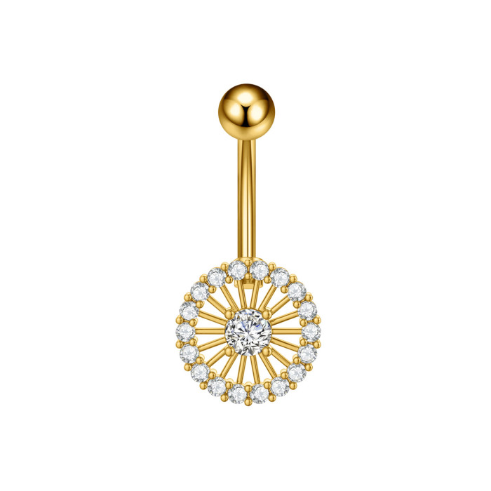 Cross-Border E-commerce New Navel Ring Heart-Shaped Zircon Navel Stud Butterfly Bee Piercing Navel Button In Stock Sale