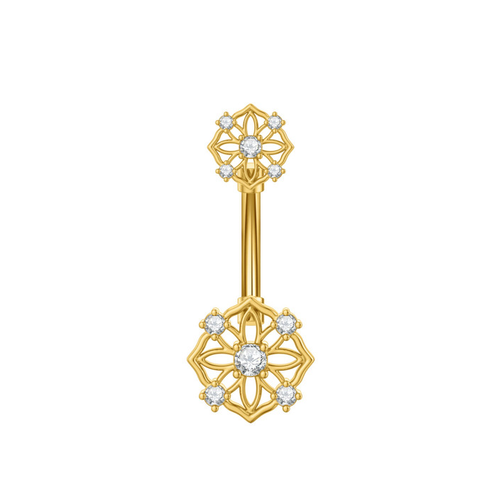 Cross-Border E-commerce New Navel Ring Heart-Shaped Zircon Navel Stud Butterfly Bee Piercing Navel Button In Stock Sale