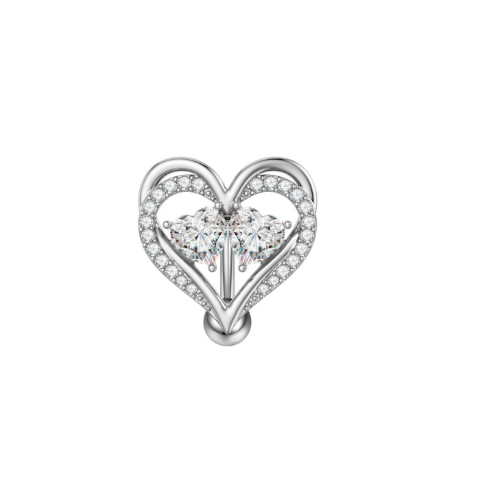 Cross-Border E-commerce New Stainless Steel Zircon Belly Button Ring Belly Button Stud Butterfly Pearl Chain Belly Button Ring Online Wholesale