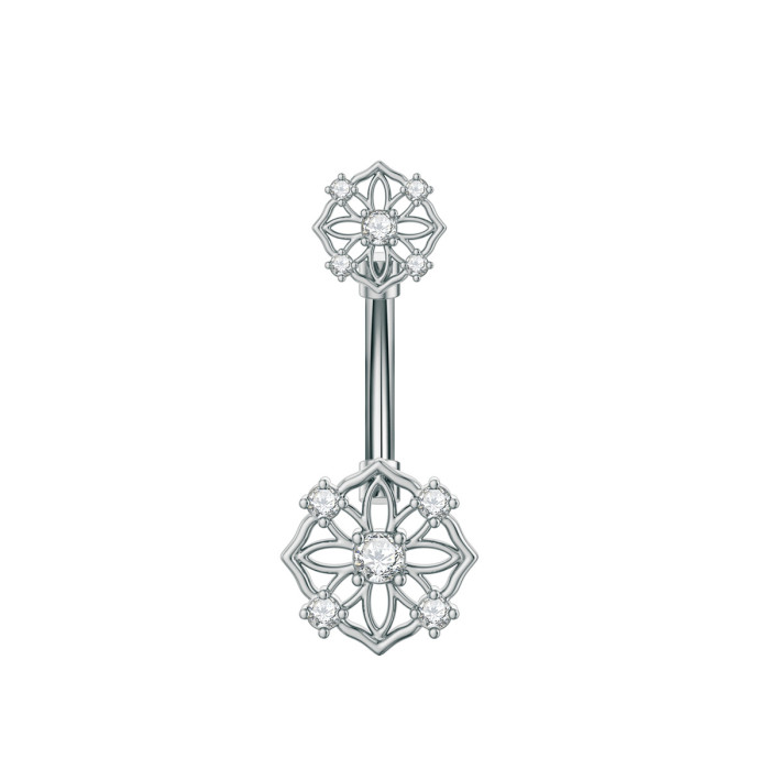 Cross-Border E-commerce New Navel Ring Heart-Shaped Zircon Navel Stud Butterfly Bee Piercing Navel Button In Stock Sale