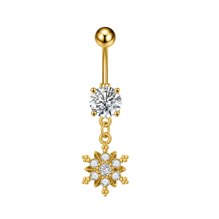 Amazon Cross-Border Belly Button Ring Butterfly Shiny Zircon Pendant Belly Button Stud European and American Piercing Jewelry In Stock Wholesale