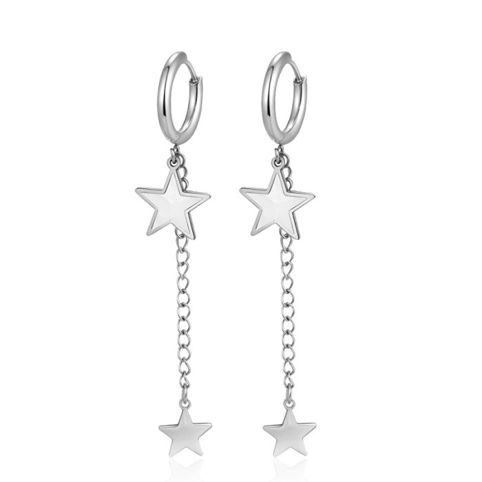 Direct Supply Stainless Steel Tassel Earrings Women's Trendy 18K Pendant Earrings High-End Versatile Earrings Wholesale