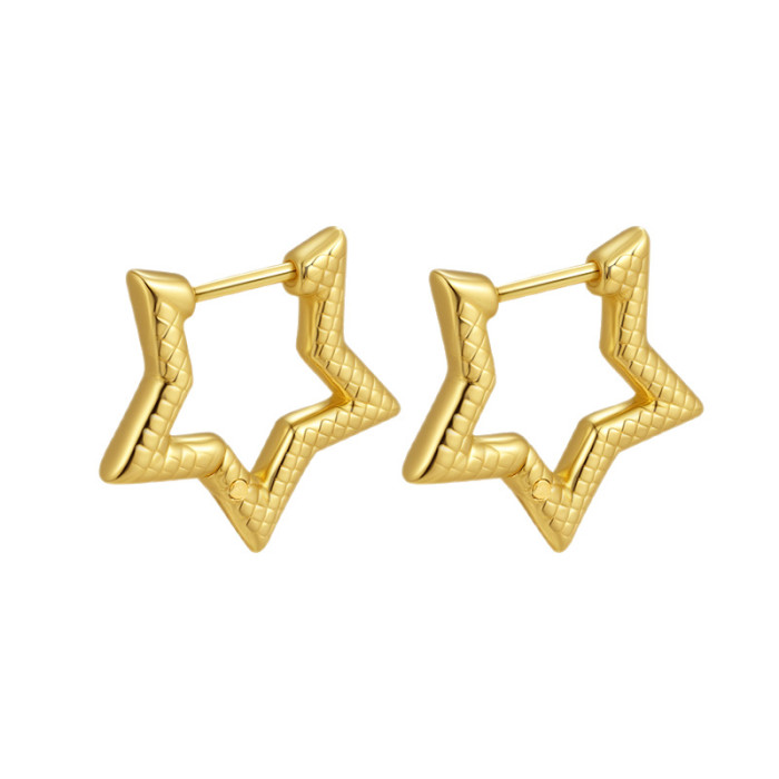 Direct Supply Five-Pointed Star Stainless Steel Earrings Fashion Trend Women's Geometric Earrings Versatile 18K Earrings