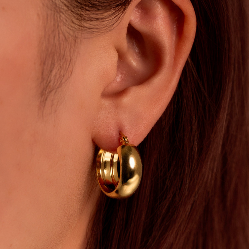 European and American Fashion Simple INS Style Round Earrings French Earrings Women's Hot-Selling Combination Series Titanium Steel Round Niche