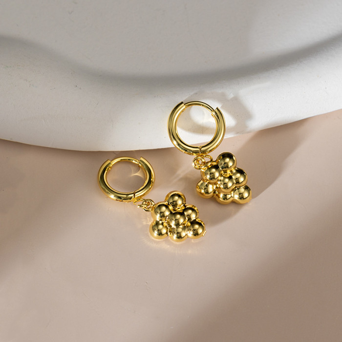 Qiaojin Jewelry Stainless Steel Electroplated 18K Shell-Shaped Fashion Light Luxury Ear Clips Earrings Simple Ear Acc...