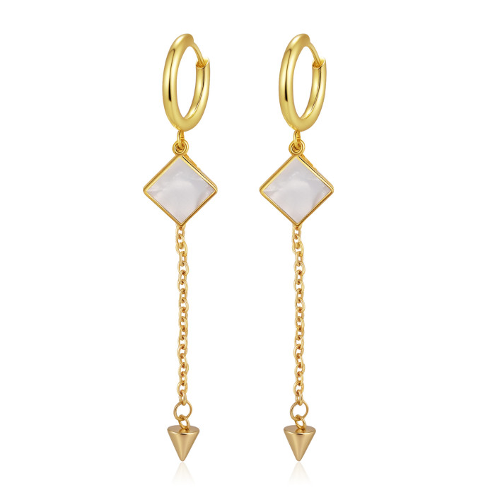 Direct Supply Stainless Steel Tassel Earrings Women's Trendy 18K Pendant Earrings High-End Versatile Earrings Wholesale