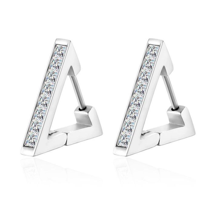 Inlaid Square Stone Earrings Style Women's Earrings Fashionable Personality Versatile 18K Gold Stone-Inlaid Ear J...