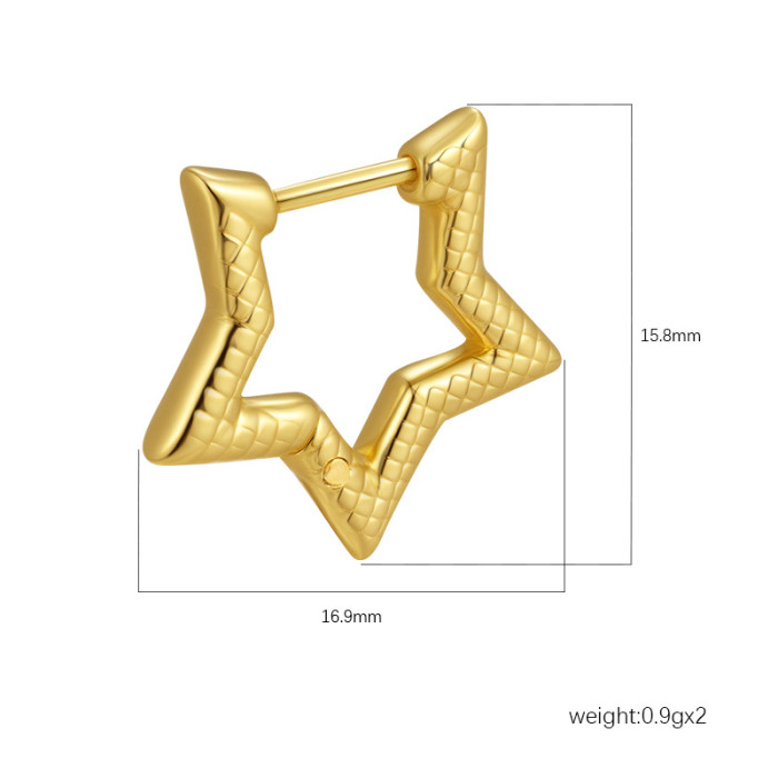 Direct Supply Five-Pointed Star Stainless Steel Earrings Fashion Trend Women's Geometric Earrings Versatile 18K Earrings