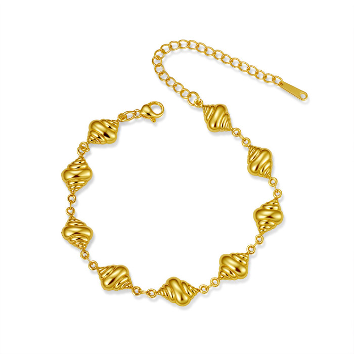 Cross-Border Direct Supply Stainless Steel Hollow Bracelet for Women, Light Luxury High-End Cross Chain, Versatile Trendy 18K Handmade Chain