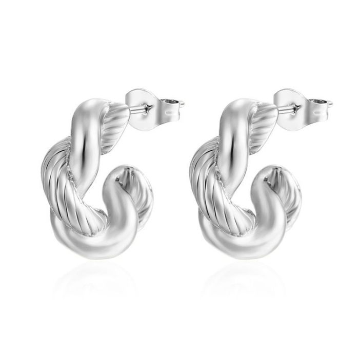 Cross-Border Direct Supply Stainless Steel Earrings Irregular Design Sense Women's Stud Earrings 18K Plated Fashion Commuting Earrings Wholesale