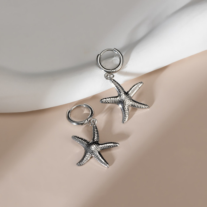 Qiaojin Jewelry Stainless Steel Electroplated 18K Shell-Shaped Fashion Light Luxury Ear Clips Earrings Simple Ear Acc...
