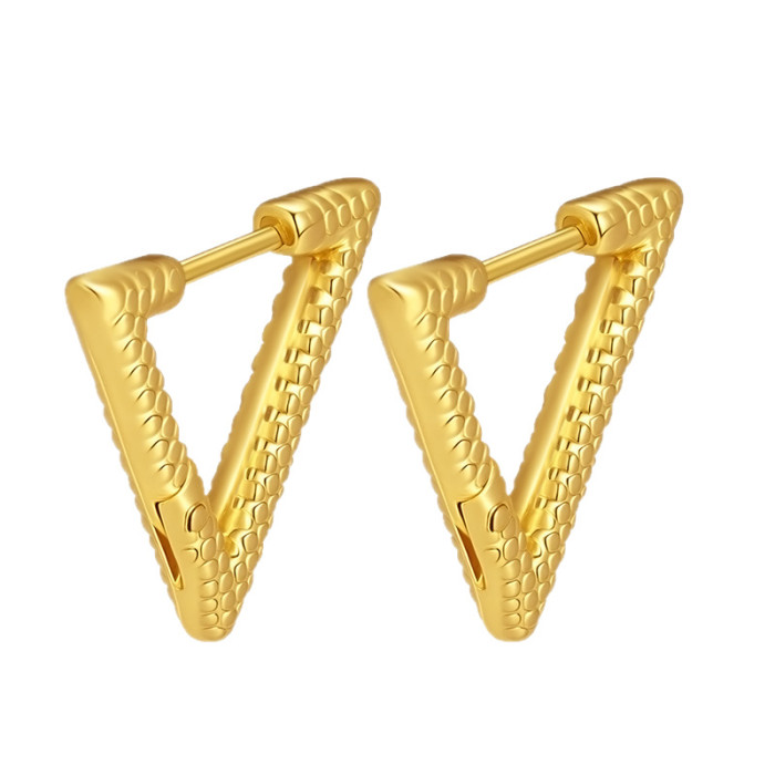 Direct Supply Triangle Stainless Steel Earrings for Women Trendy 18K Geometric Earrings Versatile Fashion Earrings Wh...