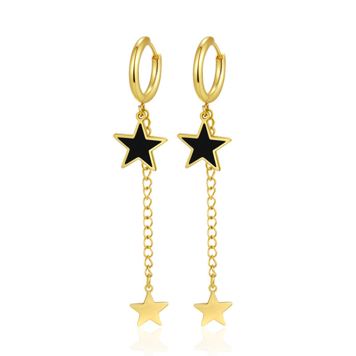 Direct Supply Stainless Steel Tassel Earrings Women's Trendy 18K Pendant Earrings High-End Versatile Earrings Wholesale