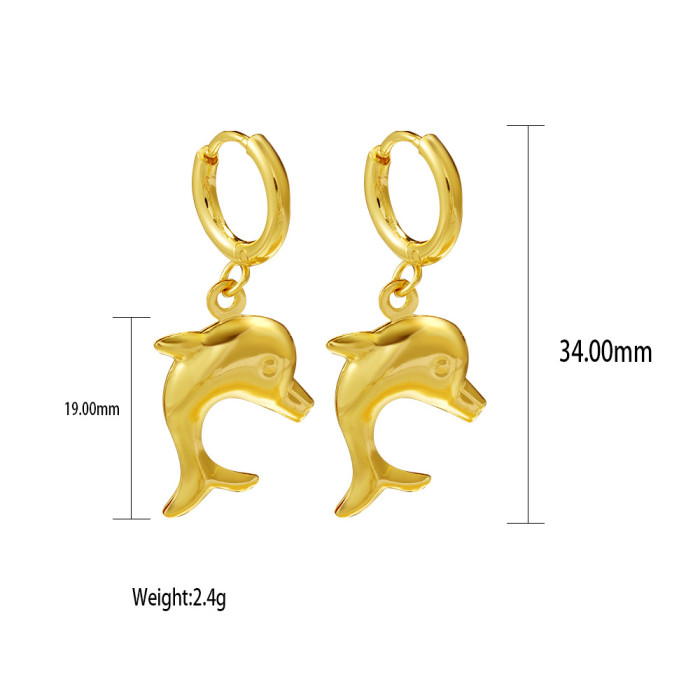 Qiaojin Jewelry Stainless Steel Electroplated 18K Shell-Shaped Fashion Light Luxury Ear Clips Earrings Simple Ear Acc...
