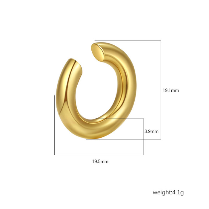 Direct Supply Round Stainless Steel Ear Clips No Piercing Needed Titanium Steel Hoop Earrings 18K Unisex Earrings Wholesale