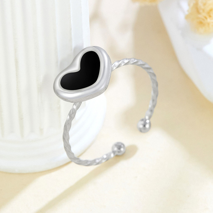Japanese and Korean Style Braided Thin Circle Heart-shaped Open Index Finger Ring for Women, Unique INS Simple Minima...