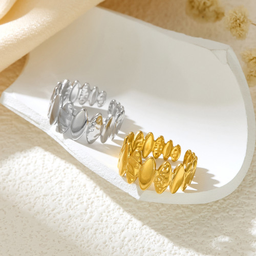 Irregular Dimple Simple Fashion Minimalist Niche Design Non-Fading High-End Light Luxury Ins Open Ring for Women