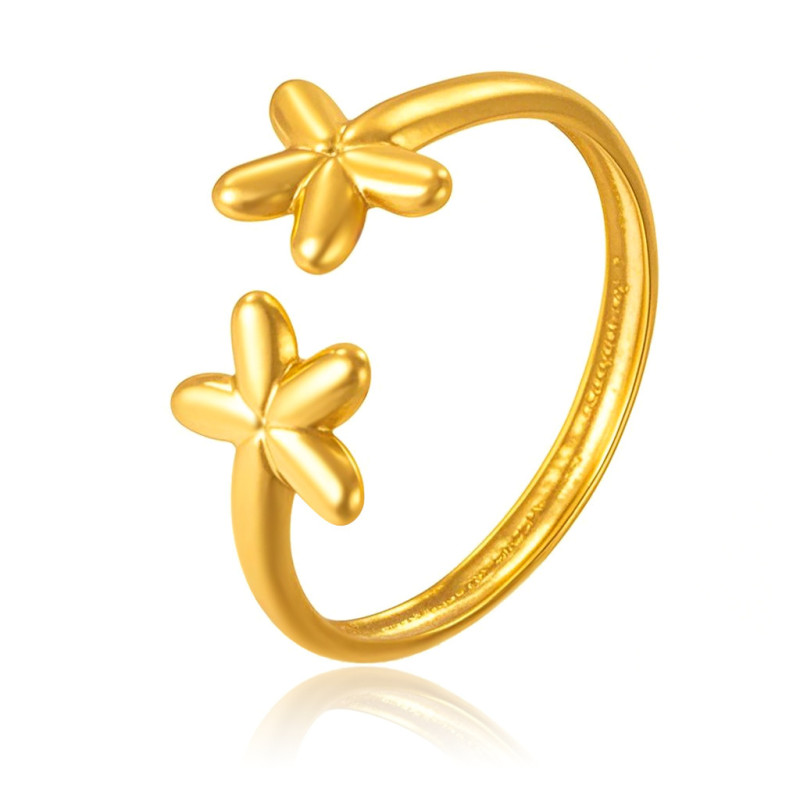 Flower Bloom Wealth Ring Exquisite Adjustable Open Ring Hand Jewelry Small Flower Women's Ring Wholesale Small Jewelry