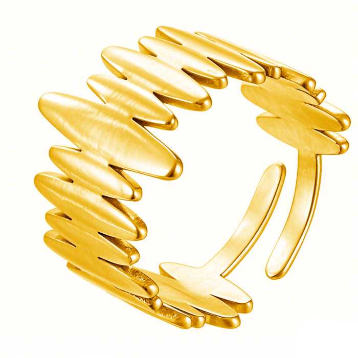 Factory Direct Hot Selling Willow Leaf Stainless Steel Ring for Women INS Style Arrangement Simple Fashion Open Hand...