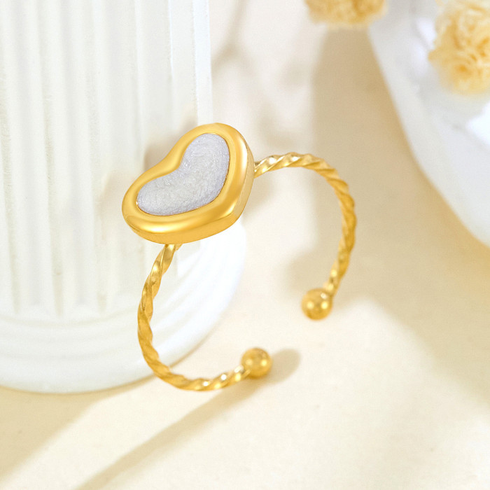 Japanese and Korean Style Braided Thin Circle Heart-shaped Open Index Finger Ring for Women, Unique INS Simple Minima...