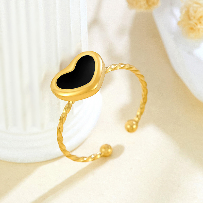Japanese and Korean Style Braided Thin Circle Heart-shaped Open Index Finger Ring for Women, Unique INS Simple Minimalist Style Hand Jewelry Wholesale