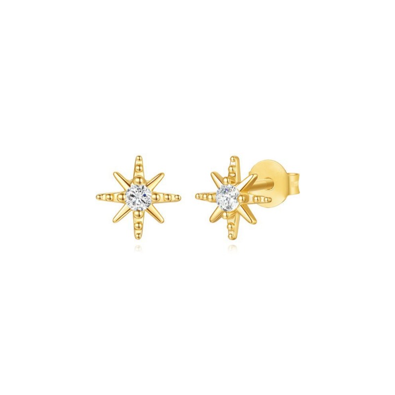 European and American Cross-Border Amazon Sunshine Earrings Series Copper Inlaid Zircon Geometric Round Ear Clips Fashion Sun Pendant Earrings