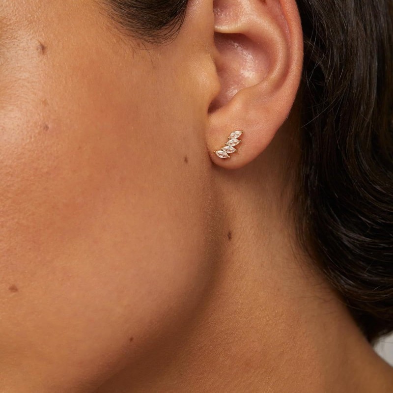European and American Amazon Bestselling Flat Back Earrings for Women Small Soft Cartilage Cubic Zirconia Stud Earrings Spiral Piercing Fashion Jewelry