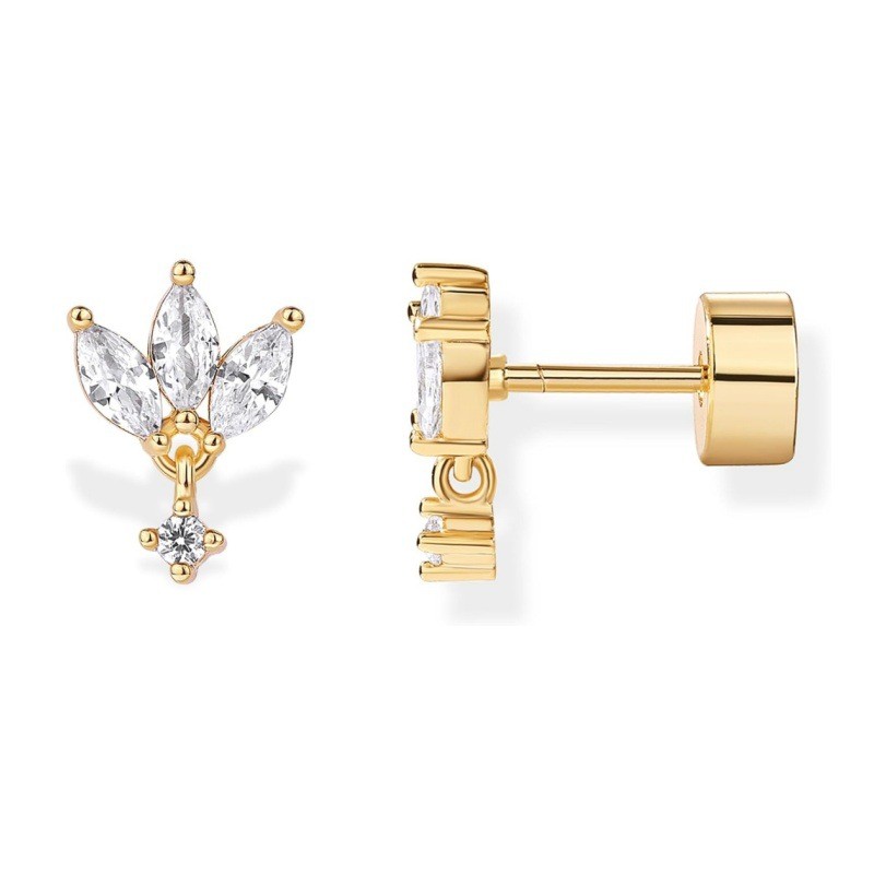 European and American Cross-Border Cartilage String Triangle Lotus Pear-Shaped Fashion Party Wear Elegant Women's Earrings Studs Ear Jewelry