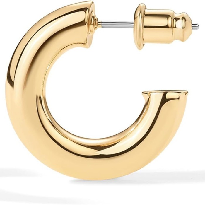 Amazon New Geometric Simple Lightweight Large Open Women's Earrings Fashion Gold Earrings Women's Jewelry