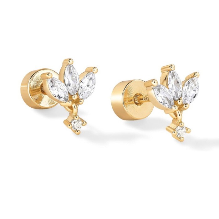 European and American Cross-Border Cartilage String Triangle Lotus Pear-Shaped Fashion Party Wear Elegant Women's Earrings Studs Ear Jewelry