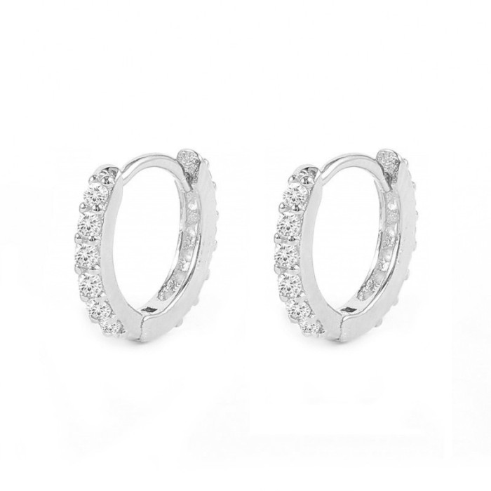 Amazon Best-Selling Colorful Stone Classic Hoop Earrings Elegant High-End Ear Clips Earrings Accessories