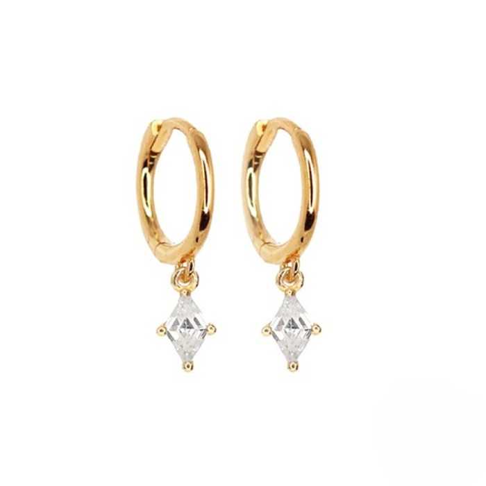 European and American Cross-Border New Amazon Hot-Selling Creative Rhombus Geometric Earrings Hoop Earrings Light Luxury Elegant Ear Jewelry