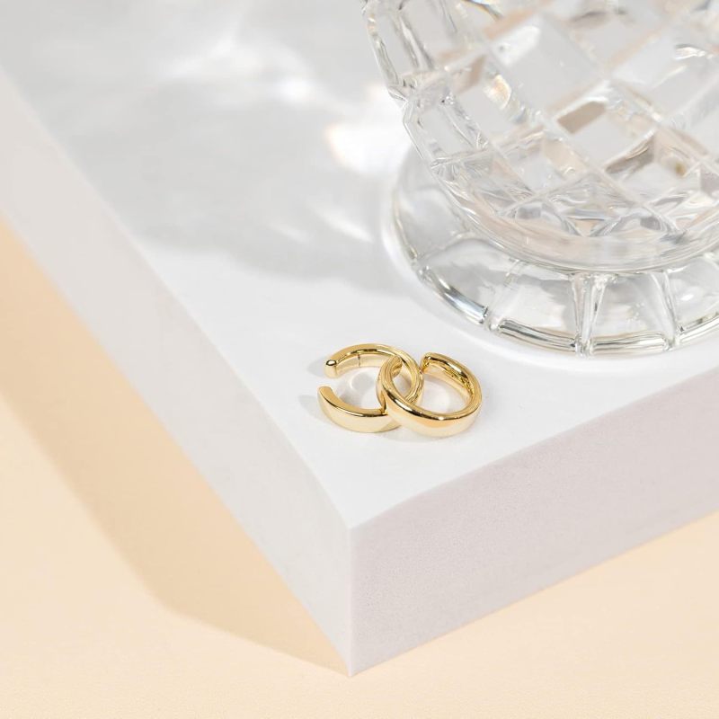 European and American Overseas Hot-Selling Fashion Gold and Silver Small Earrings Thick and Lightweight Women's Fashion Elegant and Generous Earrings Jewelry